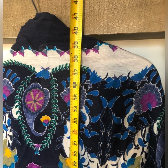 Rachel Zoe|Bohemian Abstract floral print white kimono wrap,one size•••Rayon - Picture 8 of 8